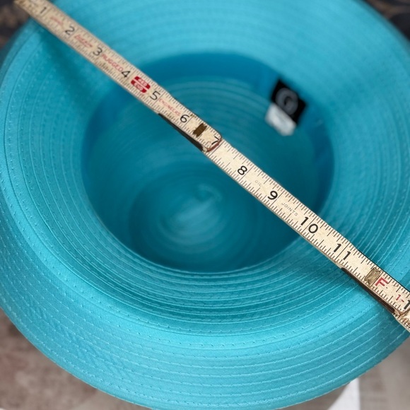 Giovannio NY Turquoise Kentucky Derby Hat Wide Brim Floral Church main image 4